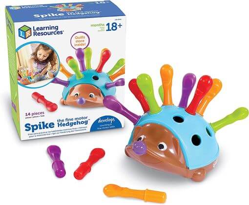  Learning Resources Spike The Fine Motor Hedgehog - 14 Pieces, Ages 18+ months Toddler Learning Toys, Fine Motor and Sensory Toys, Educational Toys for Toddlers, Montessori Toys 