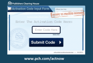 www.pch.com/actnow 2023 or www.pch.com/final Activation code 2023