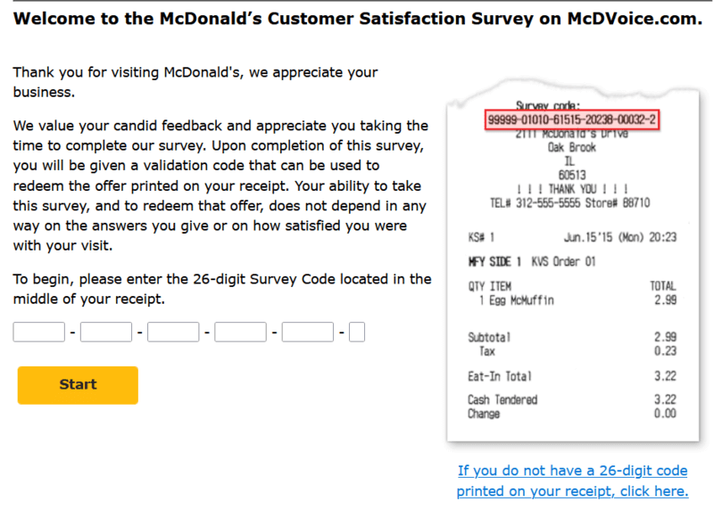 www.mcdvoice.com Survey